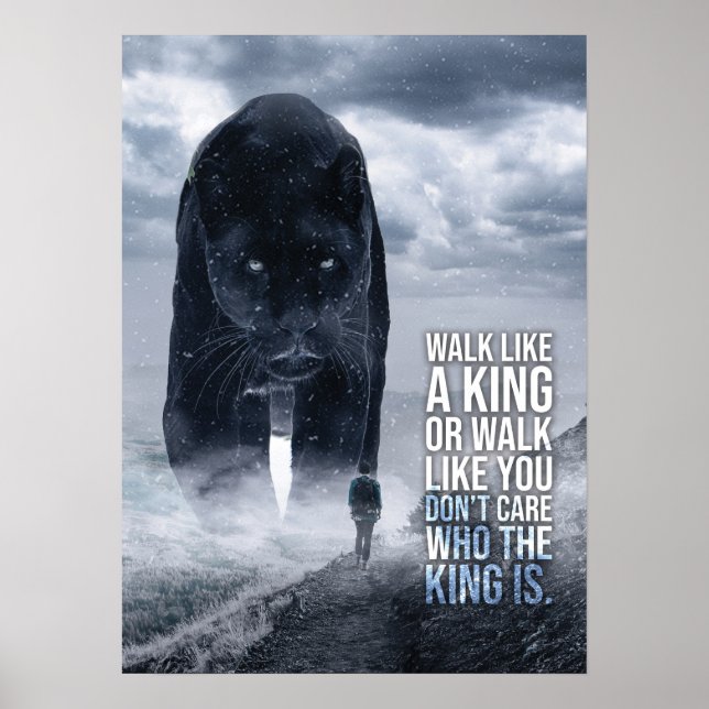 Wie ein König laufen - Panther gegen Mann - Motivi Poster (Vorne)
