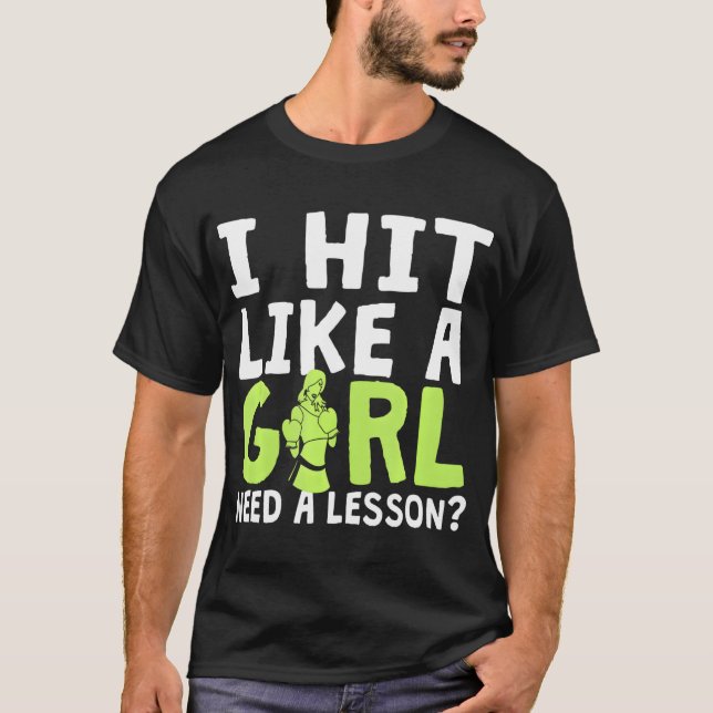 WIE ein MÄDCHEN BOXING Ladys Boxtraeger T-Shirt (Vorderseite)