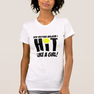 wie ein Mädchen Volleyball T-Shirt