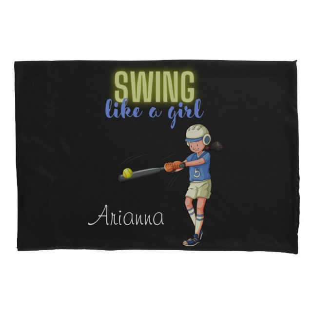 Wie ein MädchenSoftball Kissenbezug (Vorderseite)
