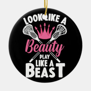Wie ein Schönheitsspiel, wie ein Lacrosse der Bes Keramik Ornament