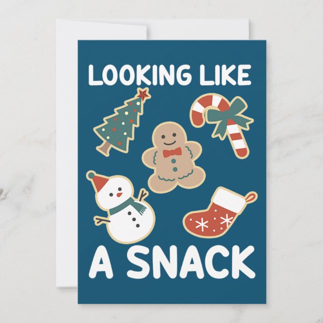 Wie ein Snack, ein fröhlicher Weihnachtssnack Einladung (Vorderseite)