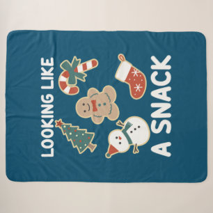 Wie ein Snack, ein fröhlicher Weihnachtssnack Sherpadecke