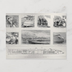 Wie ein Torpedoboot gebaut wird Postkarte