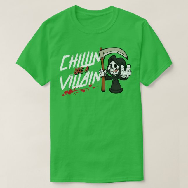 Wie ein Villain Grim Sensenmann Halloween T-Shirt (Design vorne)