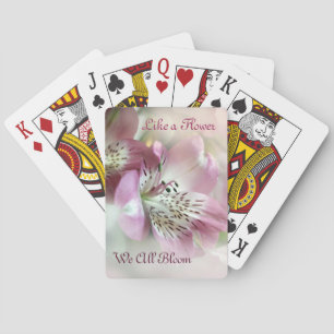 Wie eine Blume blühen wir alle beim Kartenspielen Spielkarten