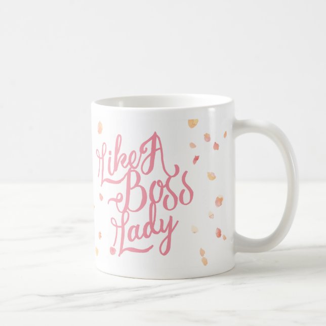 Wie eine Boss Lady vom Gepunkteten Olive Kaffeetasse (Rechts)