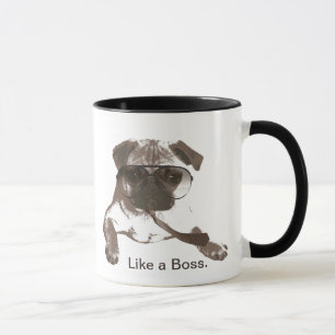 Wie eine Chef-Mops-Tasse Tasse