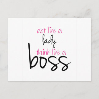 Wie eine Lady denken wie ein Boss Postkarte