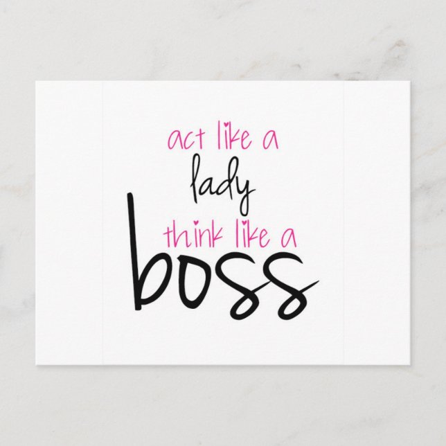 Wie eine Lady denken wie ein Boss Postkarte (Vorderseite)