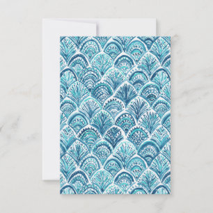 WIE EINE MERMAID Nautical Fish Scala Note Card Mitteilungskarte