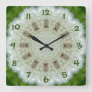 Wie eine Pusteblume.. Quadratische Wanduhr