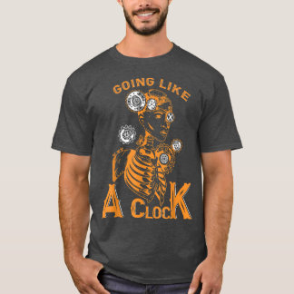 Wie eine Uhr, menschliches Skelett Steampunk  T-Shirt
