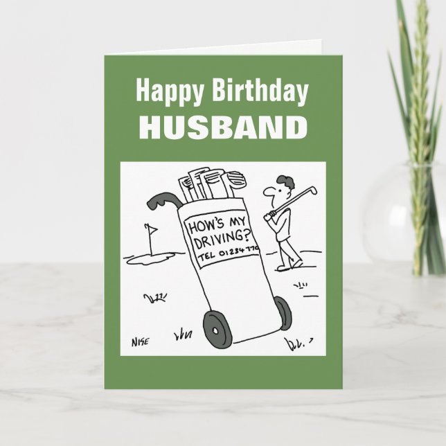 Wie fahre ich? Funny Golf Card Karte (Vorderseite)