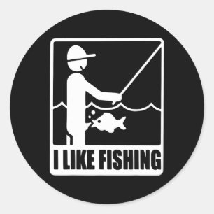 Wie Fishing Vathers Day Funny Fisherman Vater Papa Runder Aufkleber
