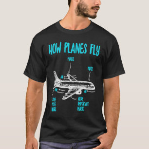 Wie Flugzeug den Motor des Flugzeugingenieurs flie T-Shirt