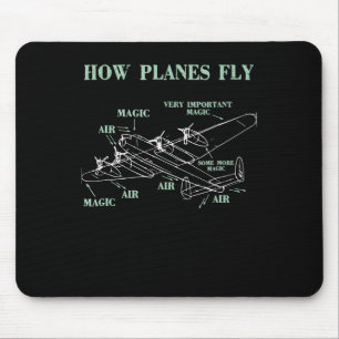 Wie Flugzeug ein Pilotgeschenk für den Flugzeugin Mousepad
