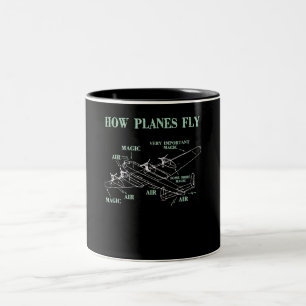 Wie Flugzeug ein Pilotgeschenk für den Flugzeugin Zweifarbige Tasse