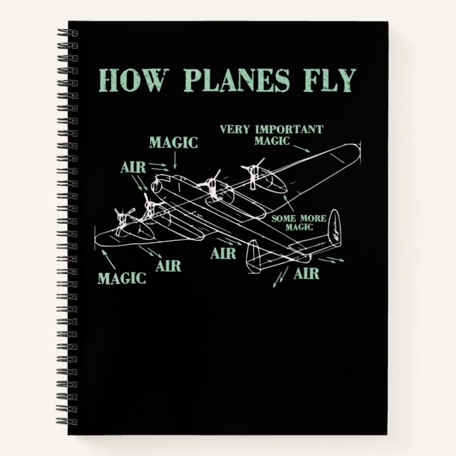 Wie Flugzeug ein Pilotgeschenk für den Flugzeuging Notizbuch (Vorderseite)