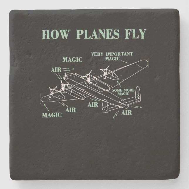 Wie Flugzeug ein Pilotgeschenk für den Flugzeuging Steinuntersetzer (Vorderseite)