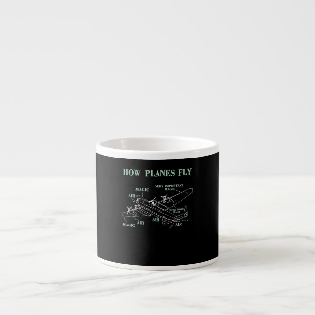 Wie Flugzeuge fliegen Flugingenieur Pilot Geschenk Espressotasse (Vorderseite)