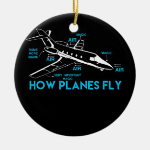Wie Flugzeuge lustig fliegen Luft- und Raumfahrtin Keramik Ornament