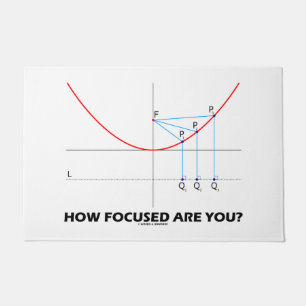 Wie fokussiert sind Sie? Parabola Graph Math Spaß Fußmatte