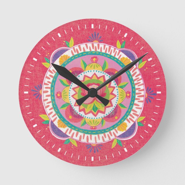 Wie Frida II Runde Wanduhr (Vorderseite)