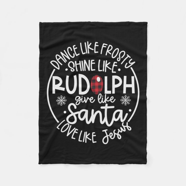 Wie Frosty Shine wie Rudolph Liebe wie Jesus Xma Fleecedecke (Vorderseite)