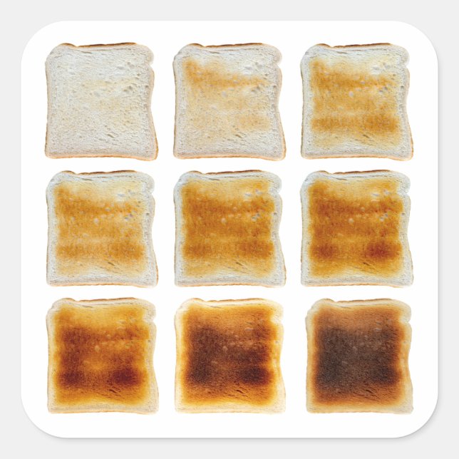 Wie gefällt dir dein Toast-Platz-Aufkleber? Quadratischer Aufkleber (Vorderseite)