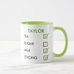 Wie gefällt Ihnen die personalisierte Checkbox-Tas Tasse<br><div class="desc">Sie müssen niemandem sagen, wie Sie Ihren Tee wieder mögen - lass Ihrer Tasse, es für Sie zu tun! Mit diesem "wie ich meinen Tee mag" vollständig personalisierbaren Schlamm. "Wie gefällt Ihnen Ihr Tee", "wie Ihr Tee", "Ihr Tee", Tee, Zucker, Milch, stark, schwach, Kästchen, "Kästchen", "Kästchen", "Kästchen", personalisiert, anpassbar, individuell...</div>