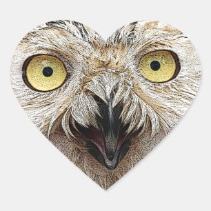 Wie geht es dir? Owl Wer bist du? Herz-Aufkleber