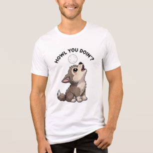 "Wie geht's dir?" Süßer Wolf Tri-Blend Shirt