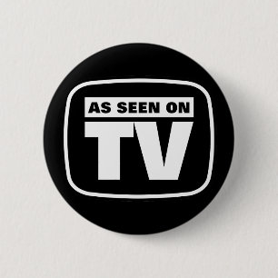 Wie gesehenes im Fernsehen - Schwarzweiss Button