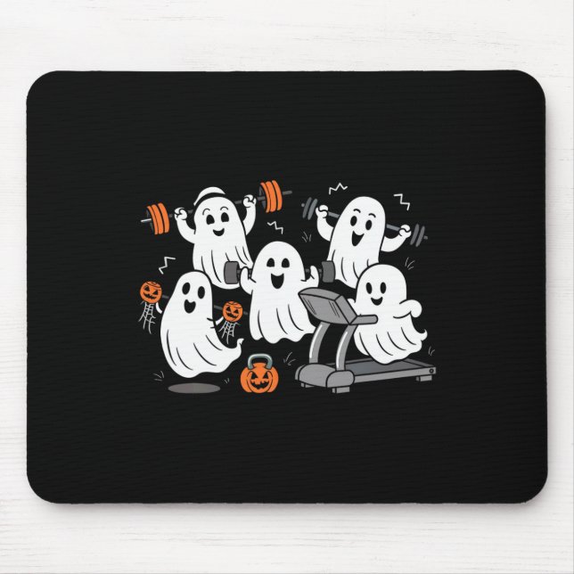 Wie Ghost Gym Halloween Shirt Fitness Weig Mousepad (Vorne)