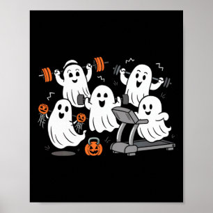 Wie Ghost Gym Halloween Shirt Fitness Weig Poster