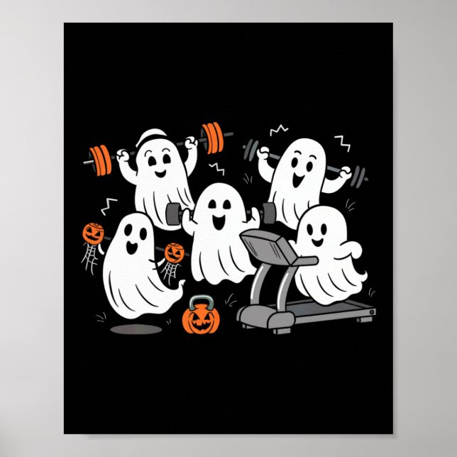Wie Ghost Gym Halloween Shirt Fitness Weig Poster (Vorne)
