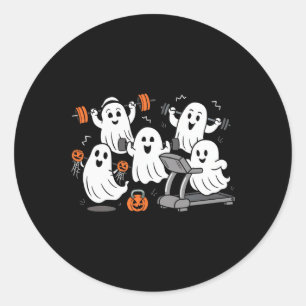 Wie Ghost Gym Halloween Shirt Fitness Weig Runder Aufkleber