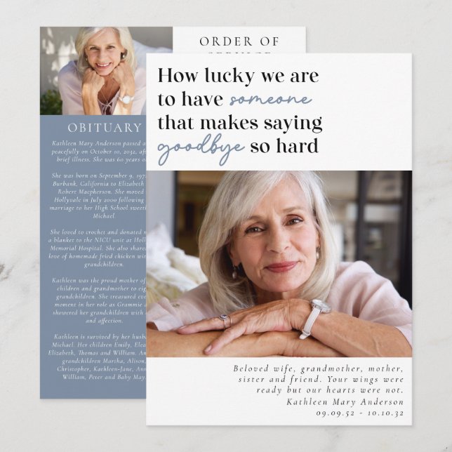 Wie glücklich wir sind Foto-Reihenfolge des Dienst Programm (Vorne/Hinten)