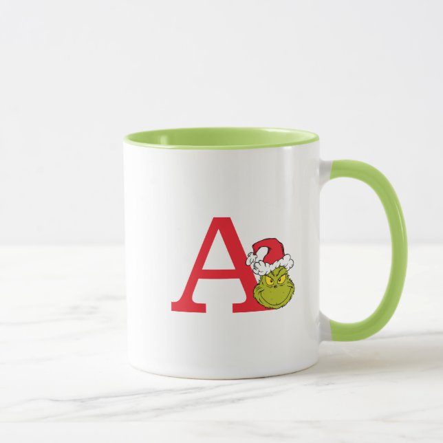 Wie Grinch Stole Weihnachten | Monogramm A Tasse (Rechts)