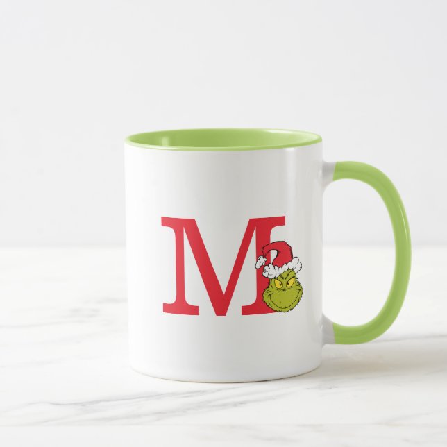 Wie Grinch Stole Weihnachten | Monogramm M Tasse (Rechts)