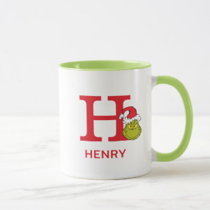 Wie Grinch Stole Weihnachten   Name & Monogramm H Tasse