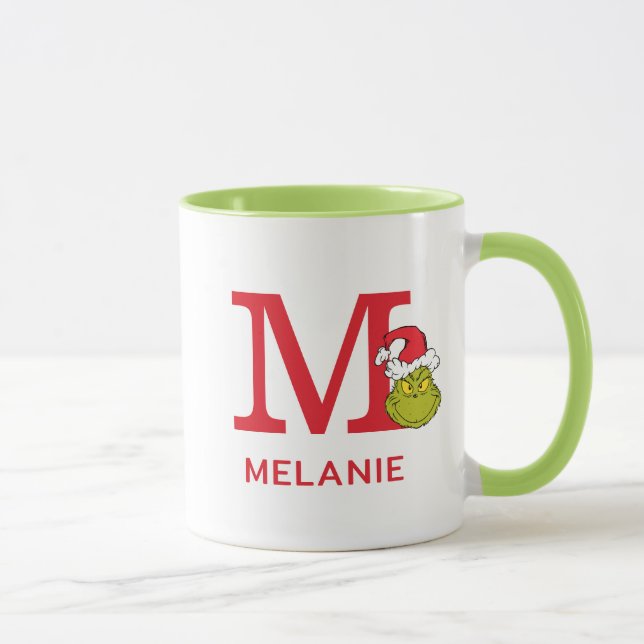 Wie Grinch Stole Weihnachten | Name und Monogramm  Tasse (Rechts)
