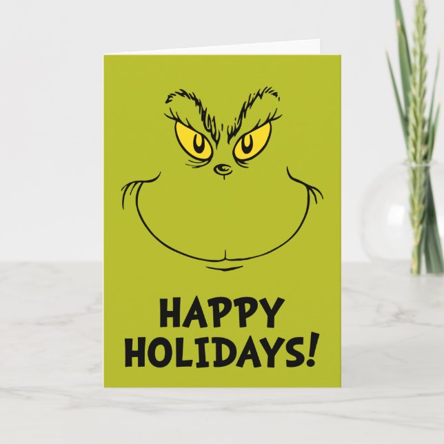 Wie grinch Stole Weihnachtsgesicht Feiertagskarte (Vorderseite)