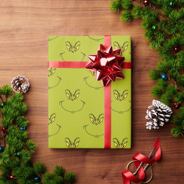 Wie grinch Stole Weihnachtsgesicht Geschenkpapier (Feiertagsgeschenk)