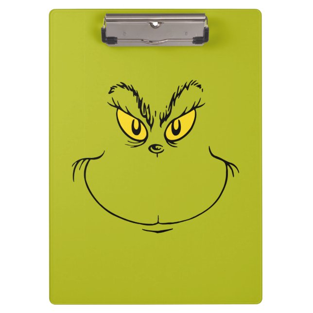 Wie grinch Stole Weihnachtsgesicht Klemmbrett (Vorderseite)