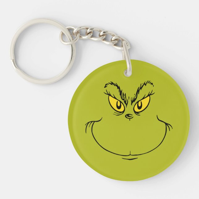 Wie grinch Stole Weihnachtsgesicht Schlüsselanhänger (Vorderseite)