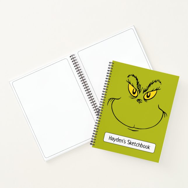 Wie Grinch Stole Weihnachtsgesicht Zeichne Notizbuch (Innenseite)