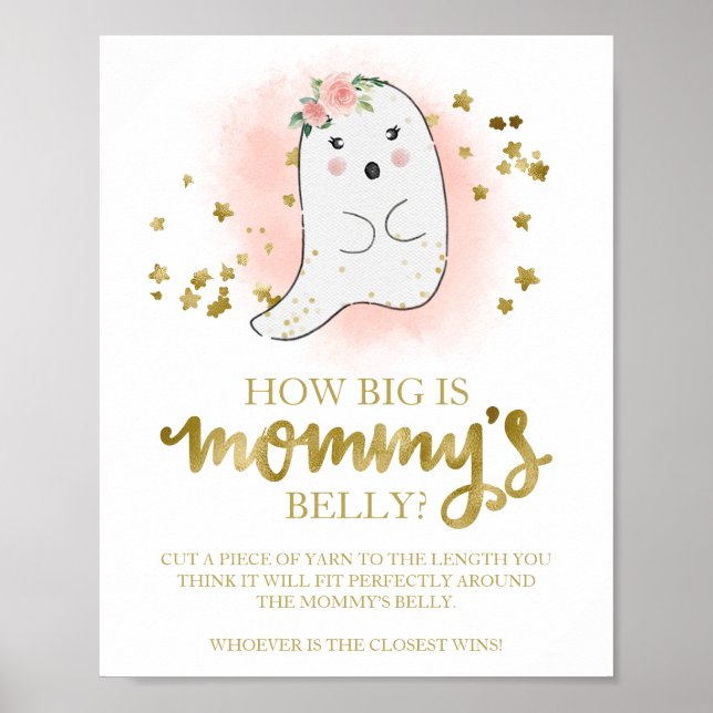 Wie groß ist das Baby Shower Game Sign für Mama? Poster (Vorne)