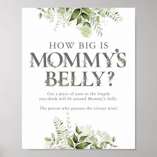 Wie groß ist die Babydusche von Mama? Poster (Vorne)